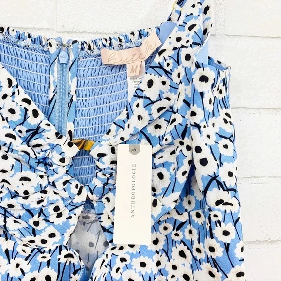 NWT Anthropologie Hutch Blue Motif Ditsy Floral Print Wide Leg Jumpsuit - Picture 11 of 13